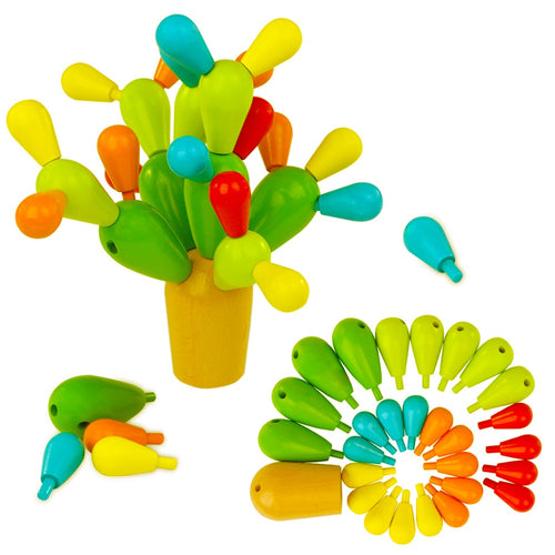 toys for Early Education Wooden Balancing Cactus Toy Removable Building Blocks for Baby Kids Developmental Intelligence Toy