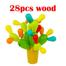 Load image into Gallery viewer, toys for Early Education Wooden Balancing Cactus Toy Removable Building Blocks for Baby Kids Developmental Intelligence Toy